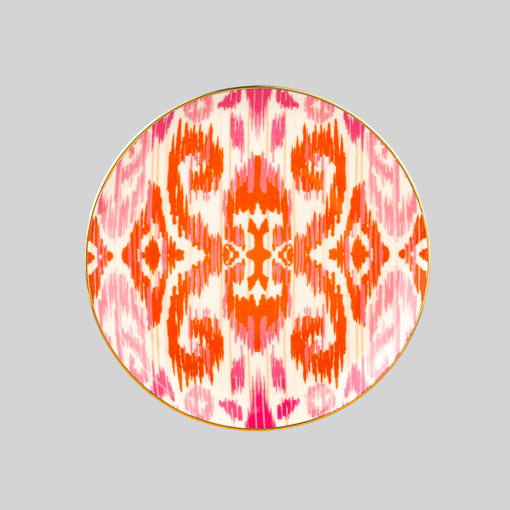 orange ikat plate