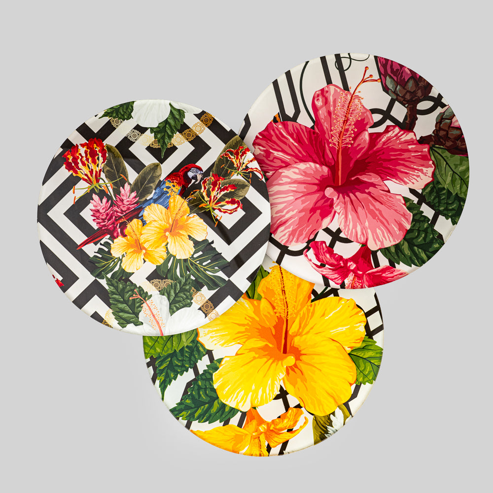 Acrylic Mini Yellow Fleur Print Trivet