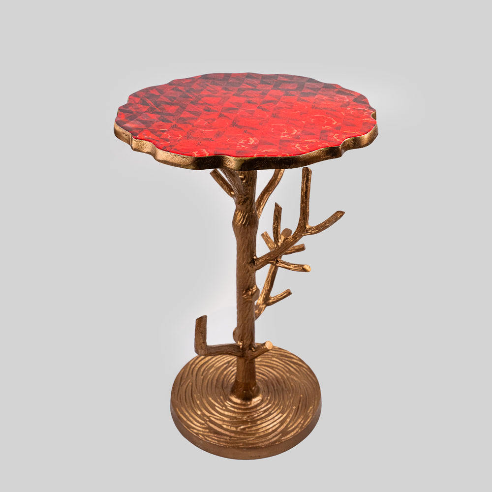 Functional and stylish Crimson Fusion side table