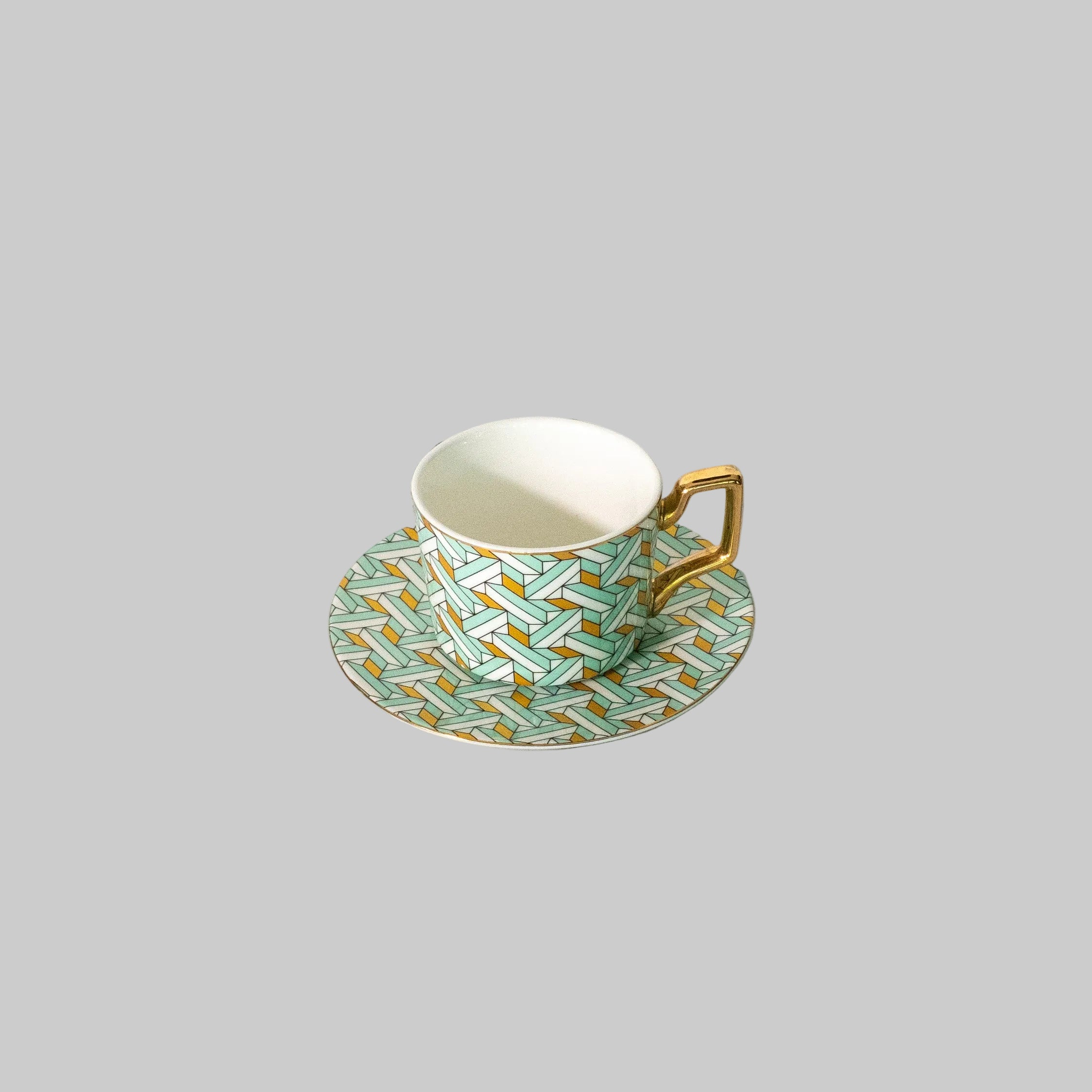 "Mosaic tea and coffee set beautifully packaged as a unique gift for special occasions."