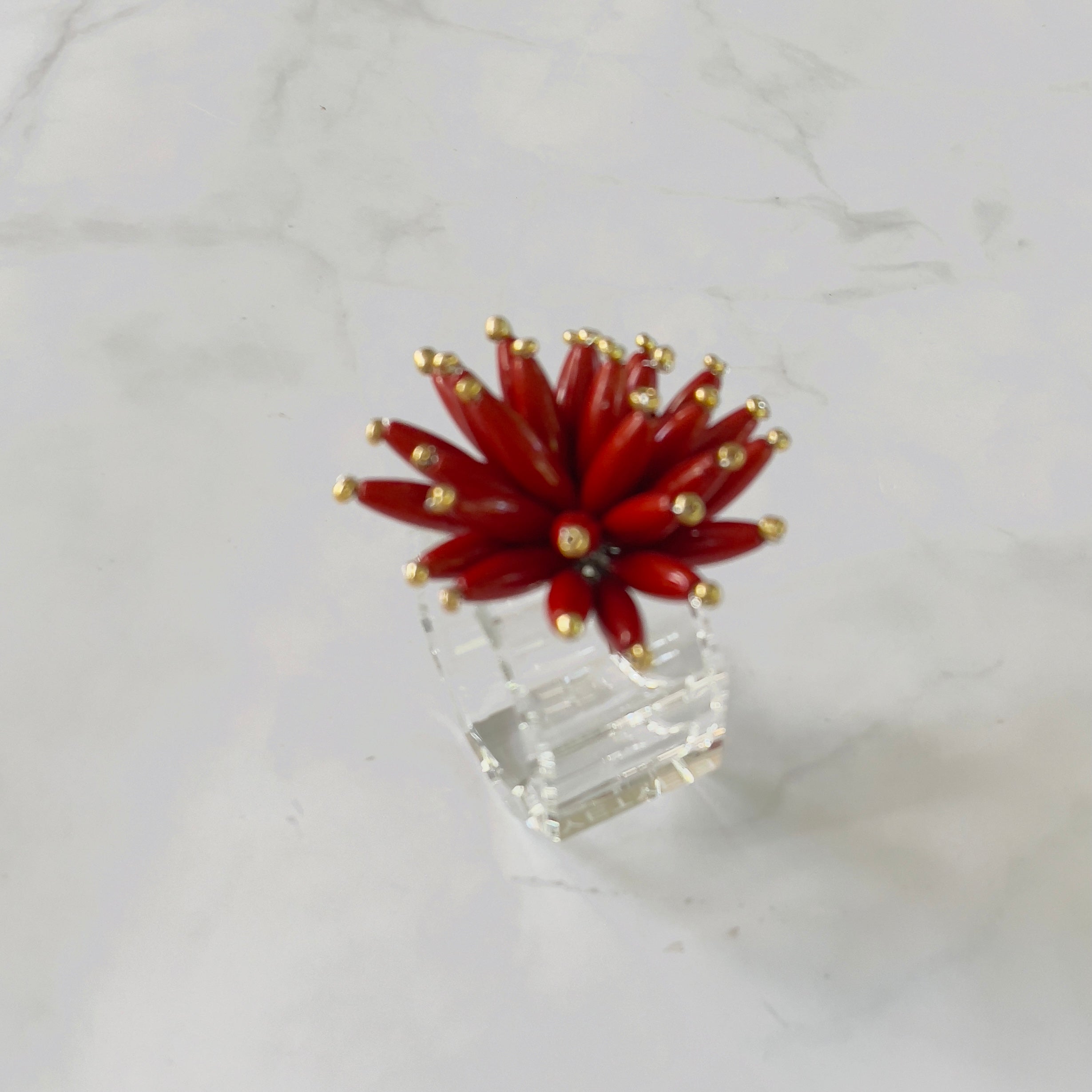 Bloom Red Napkin Rings