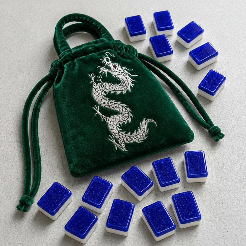 tyetye jade dragon mahjong set blue glitter tiles India
