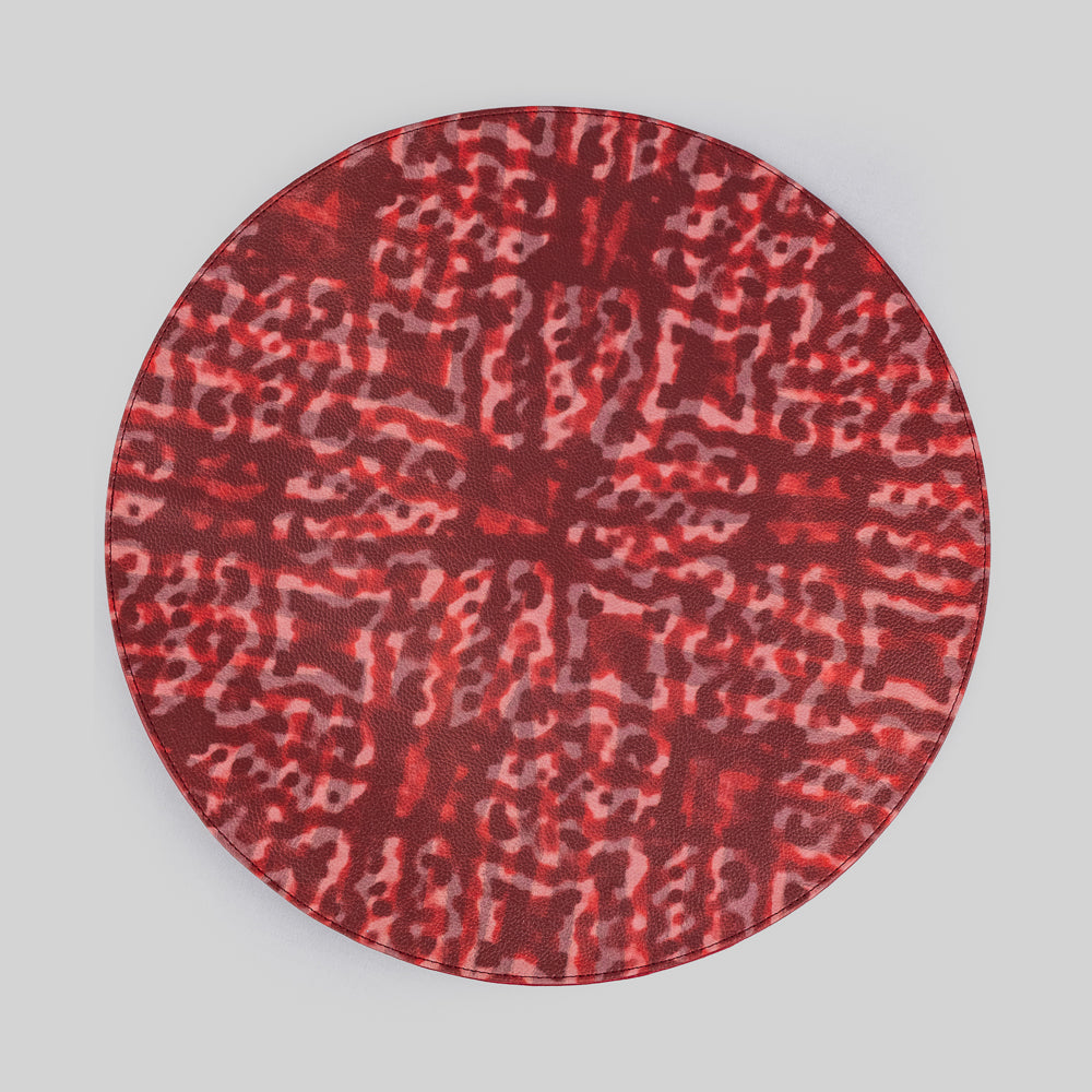 Abstract print faux leather tablemat for modern dining table