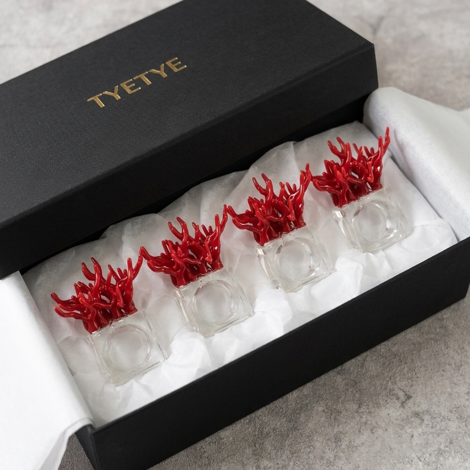 tyetye napkin ring set of 4 choose your colour gift box India
