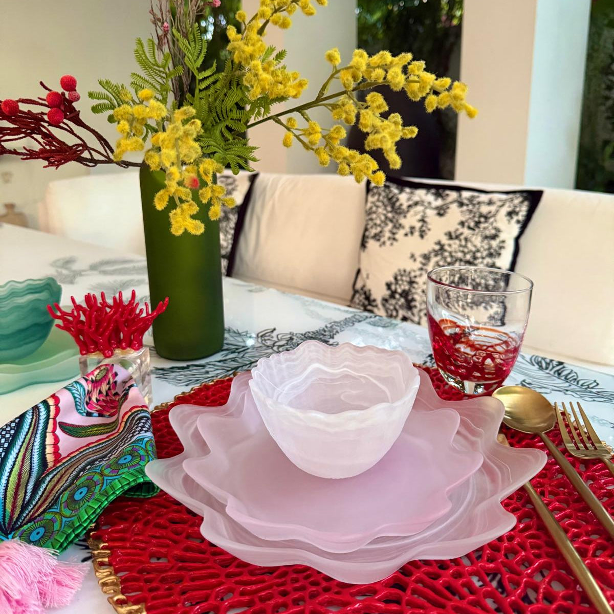 Artisan Pink Glass Plates