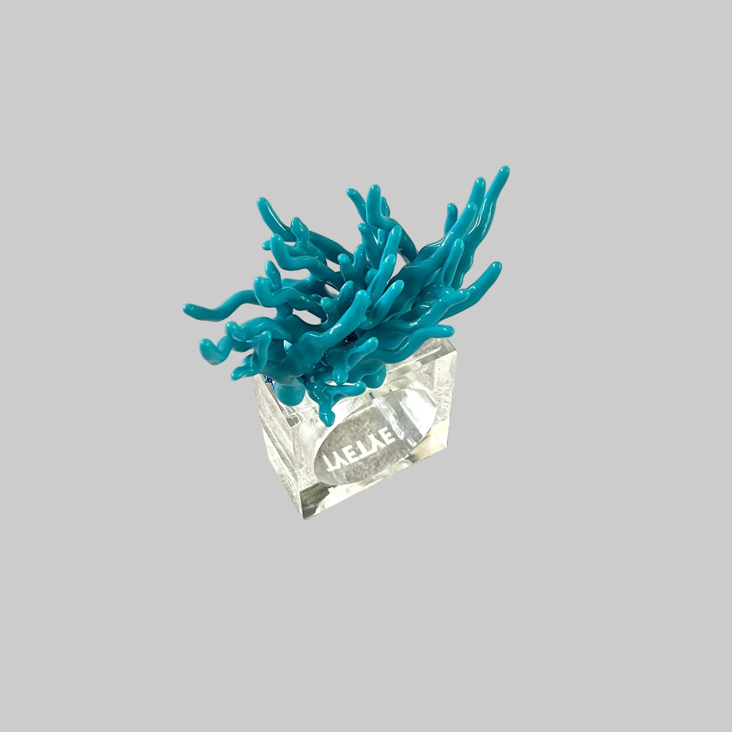 "Stylish Capri Blue Napkin Rings displayed elegantly on a dining table."