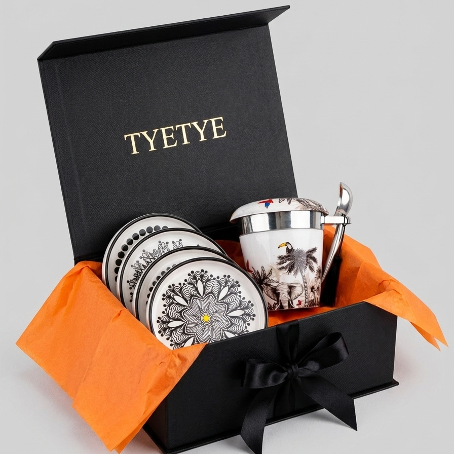 tyetye mandala plate ice cream holder signature gift bag India