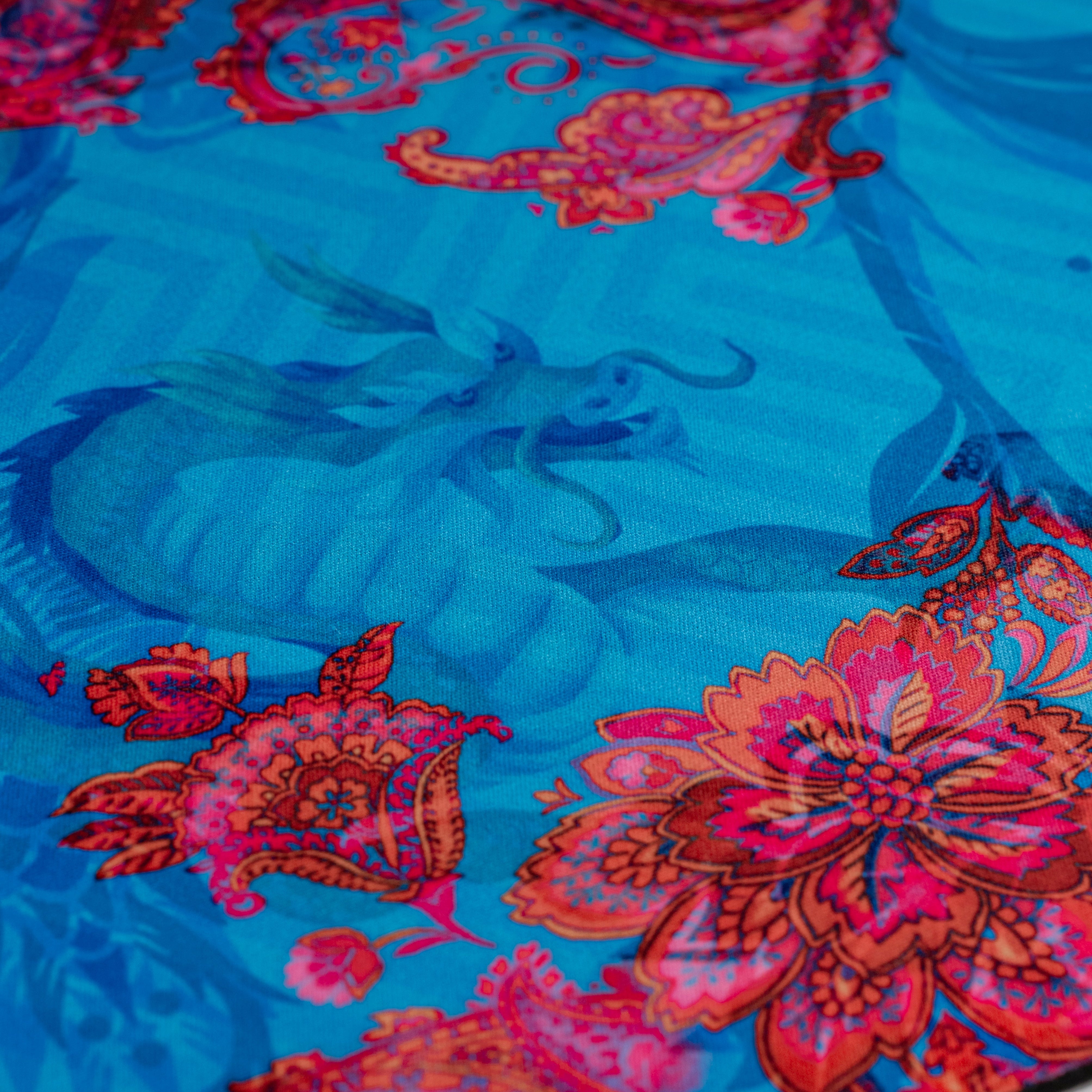 tyetye Dragon table mat showing digital art print detail, close-up view — India