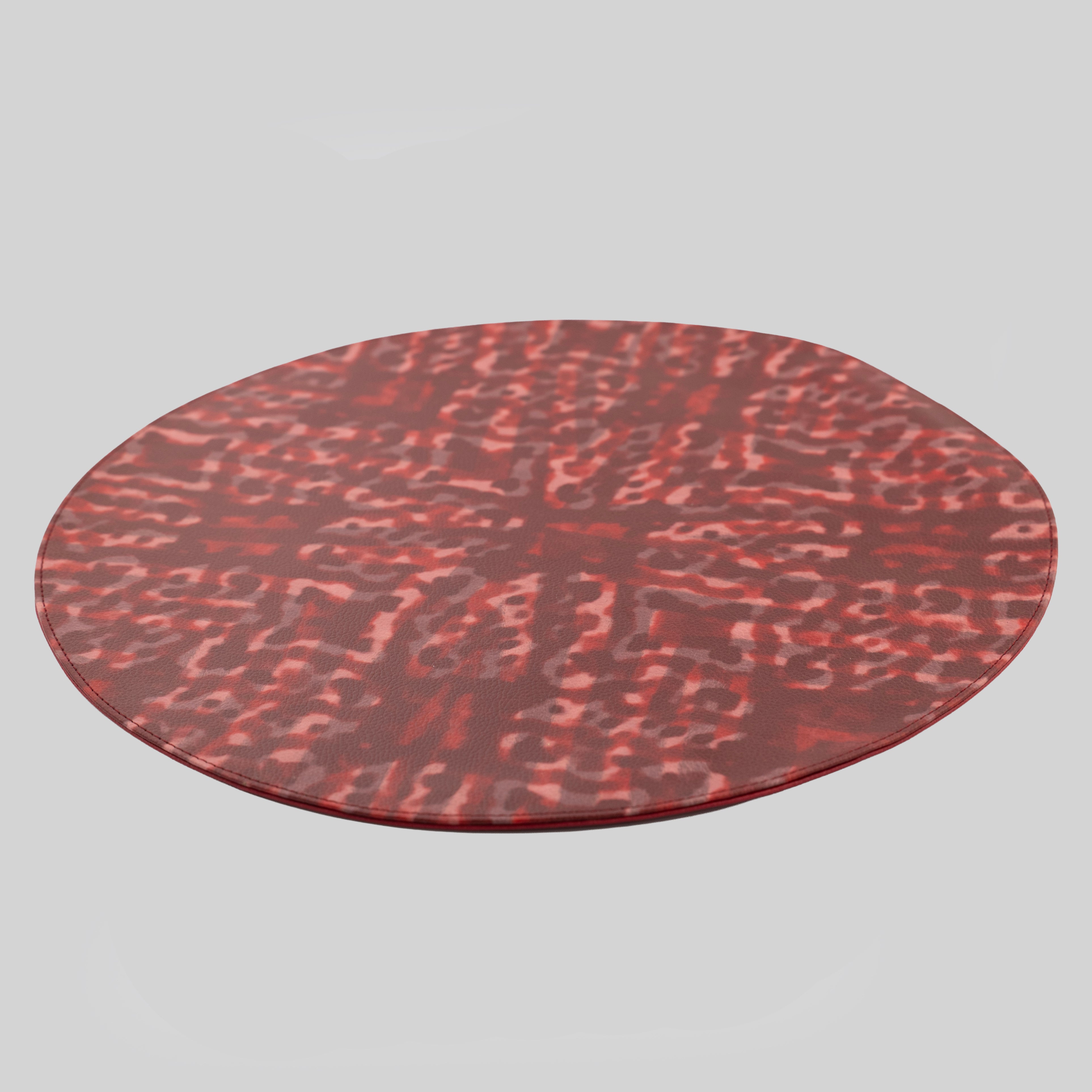 Abstract Print Faux Leather Tablemat