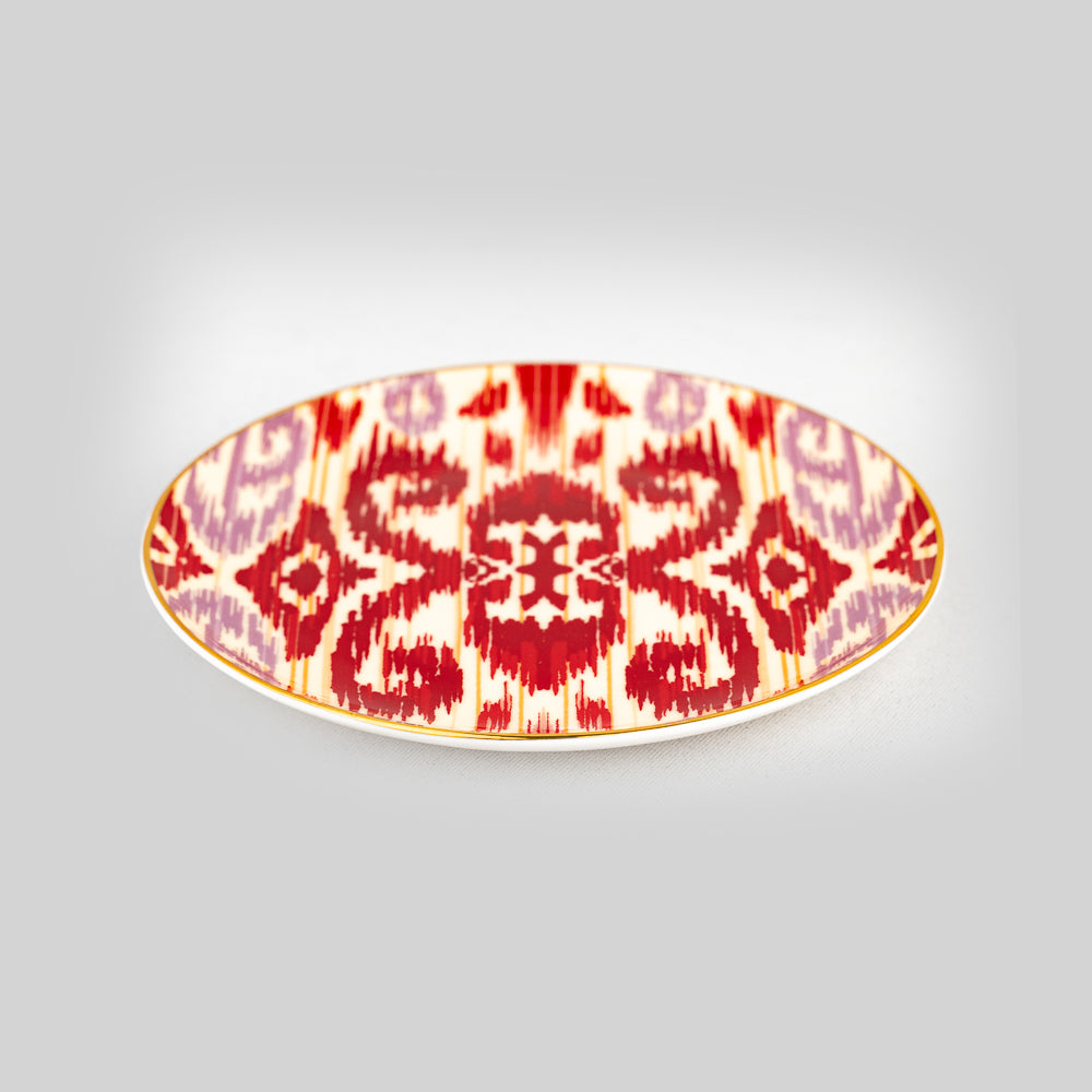 Crimson Ikat Plate