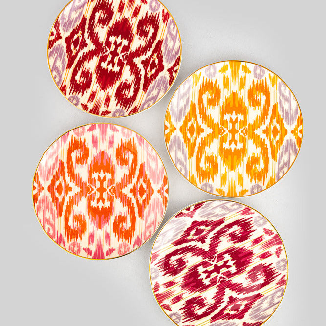 Ikat Print Dessert Plates ( Set of 4)