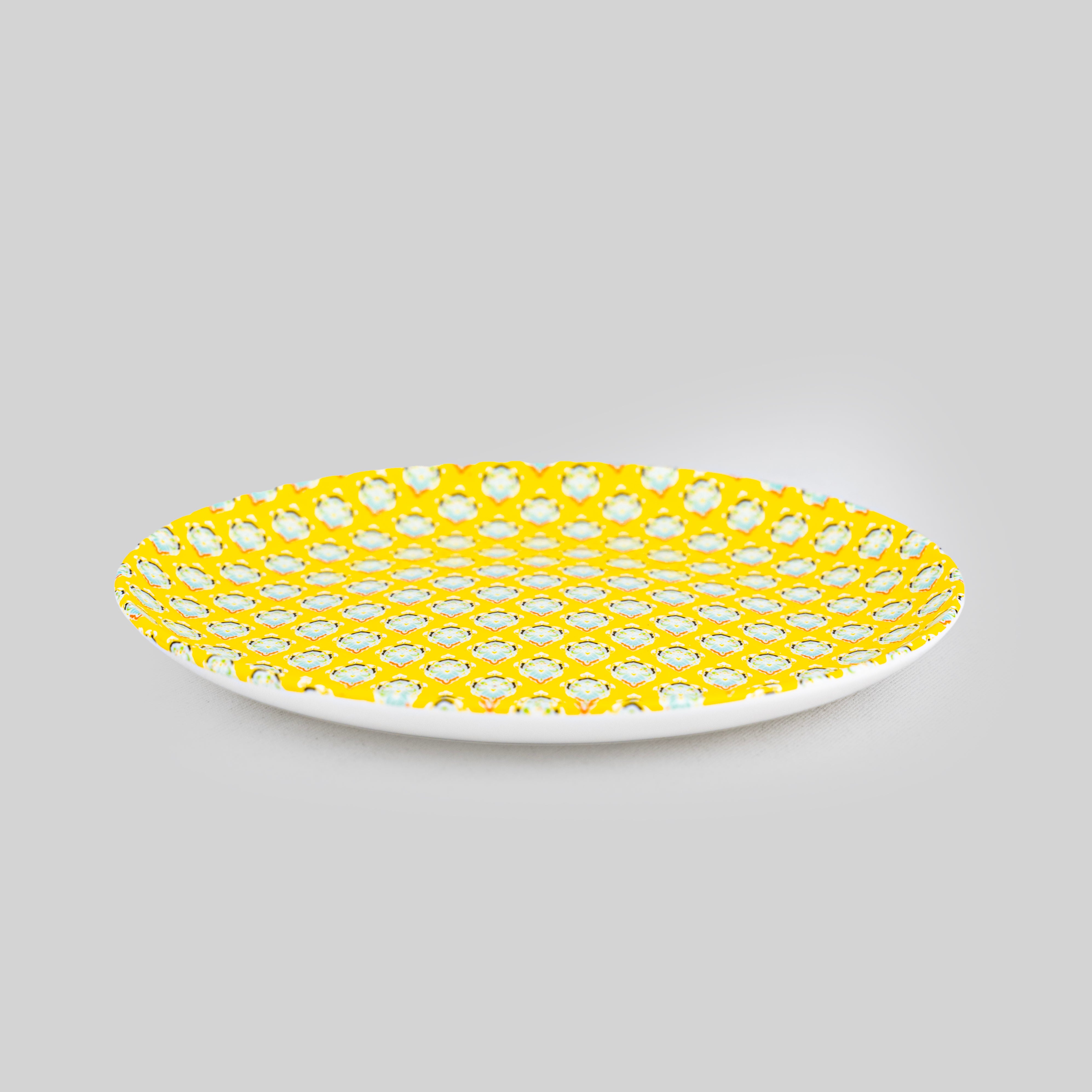 Single Damask Print porcelain plate 15cm — 
mix and match designer dessert plate by tyetye india