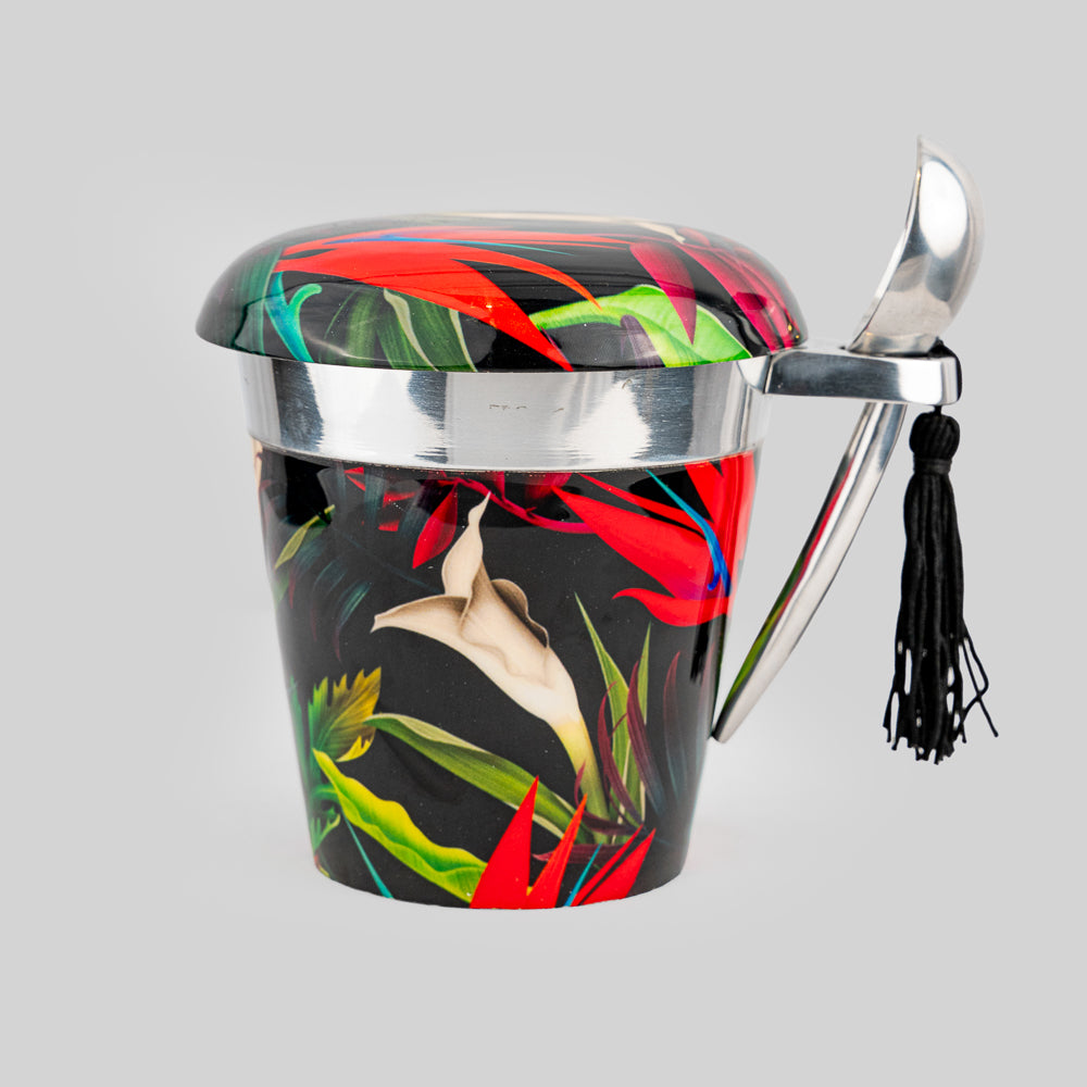 "Tropical Print Ice Cream Holders designed for fun and convenient serving."
