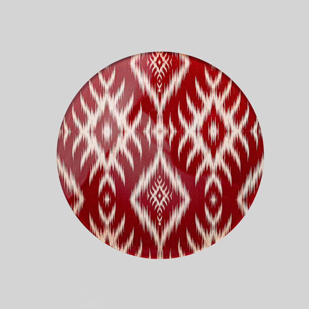 Acrylic Crimson Weave  Print Trivet