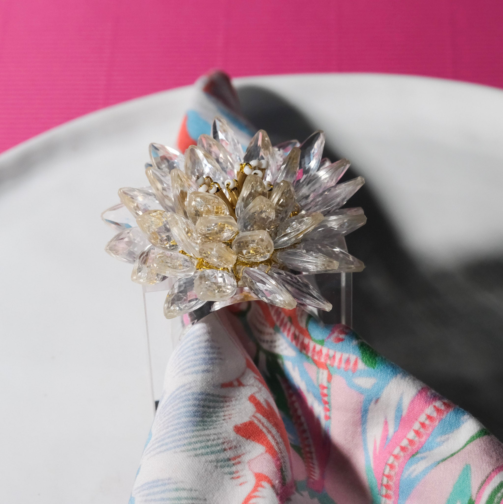 Bloom Crystal Napkin Rings