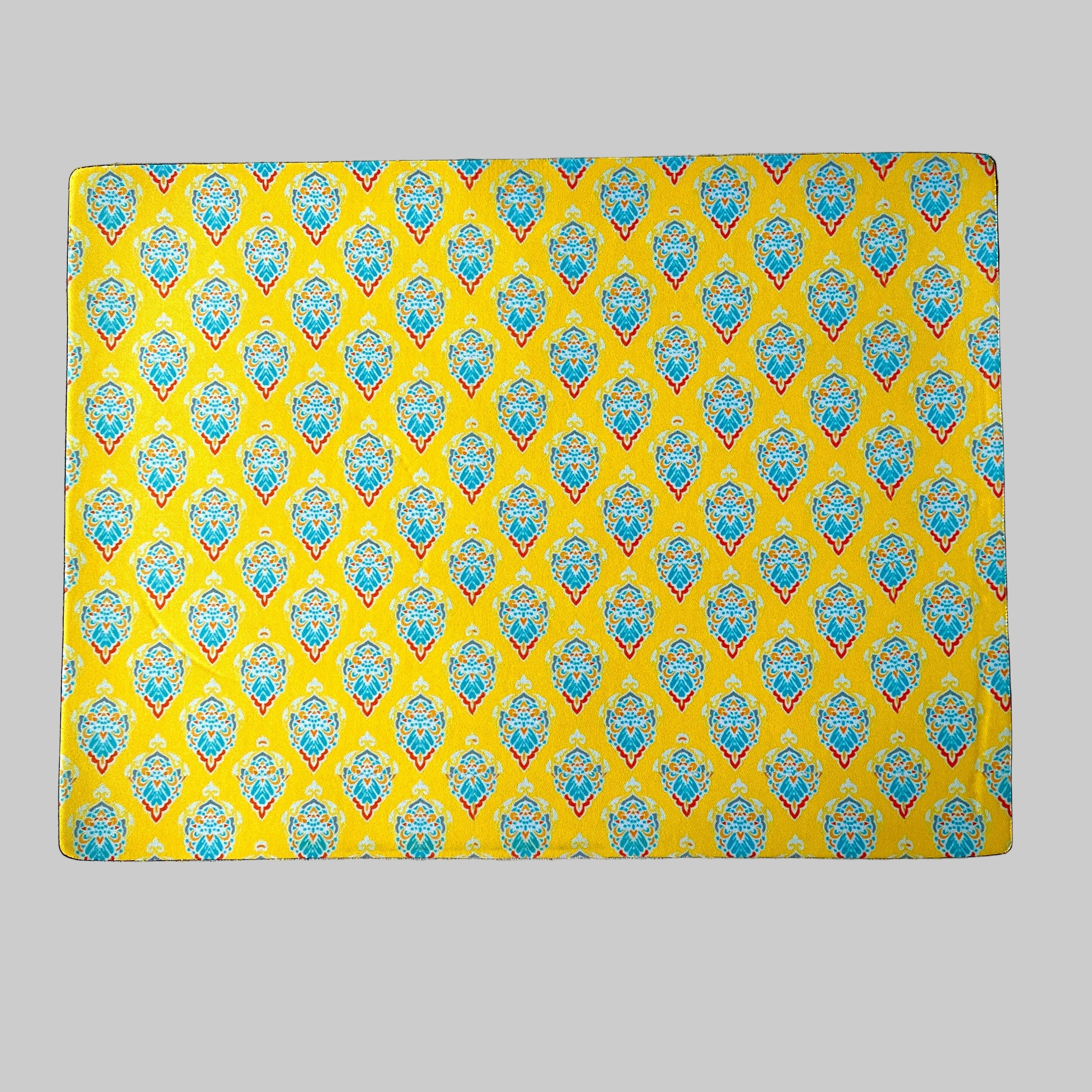 Tye Tye Jaipur Print placemats set of four — Indian block print art table mats for vibrant entertaining