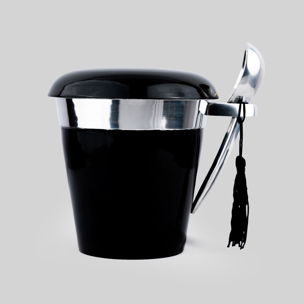 "Chic black ice cream pint holder perfect for any ice cream enthusiast."