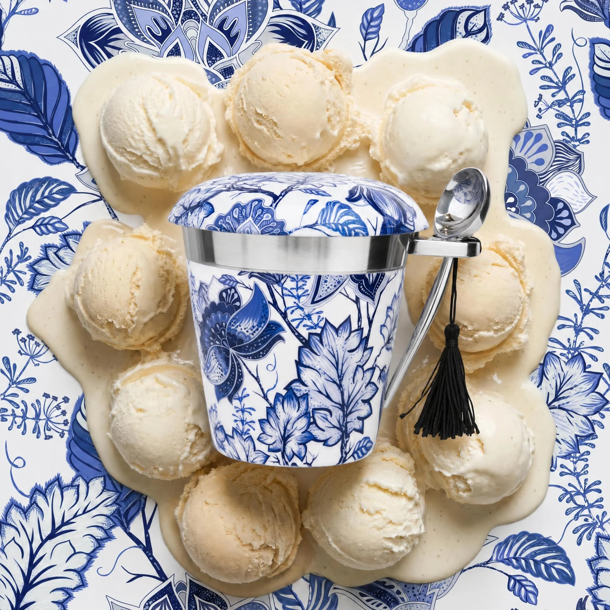 Blue Chinoseriece ICream Pint Holders