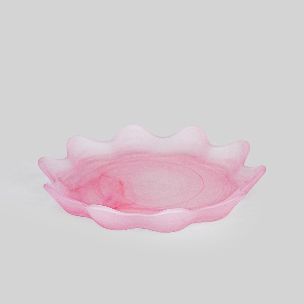 Pink Sculputral  glass plates
