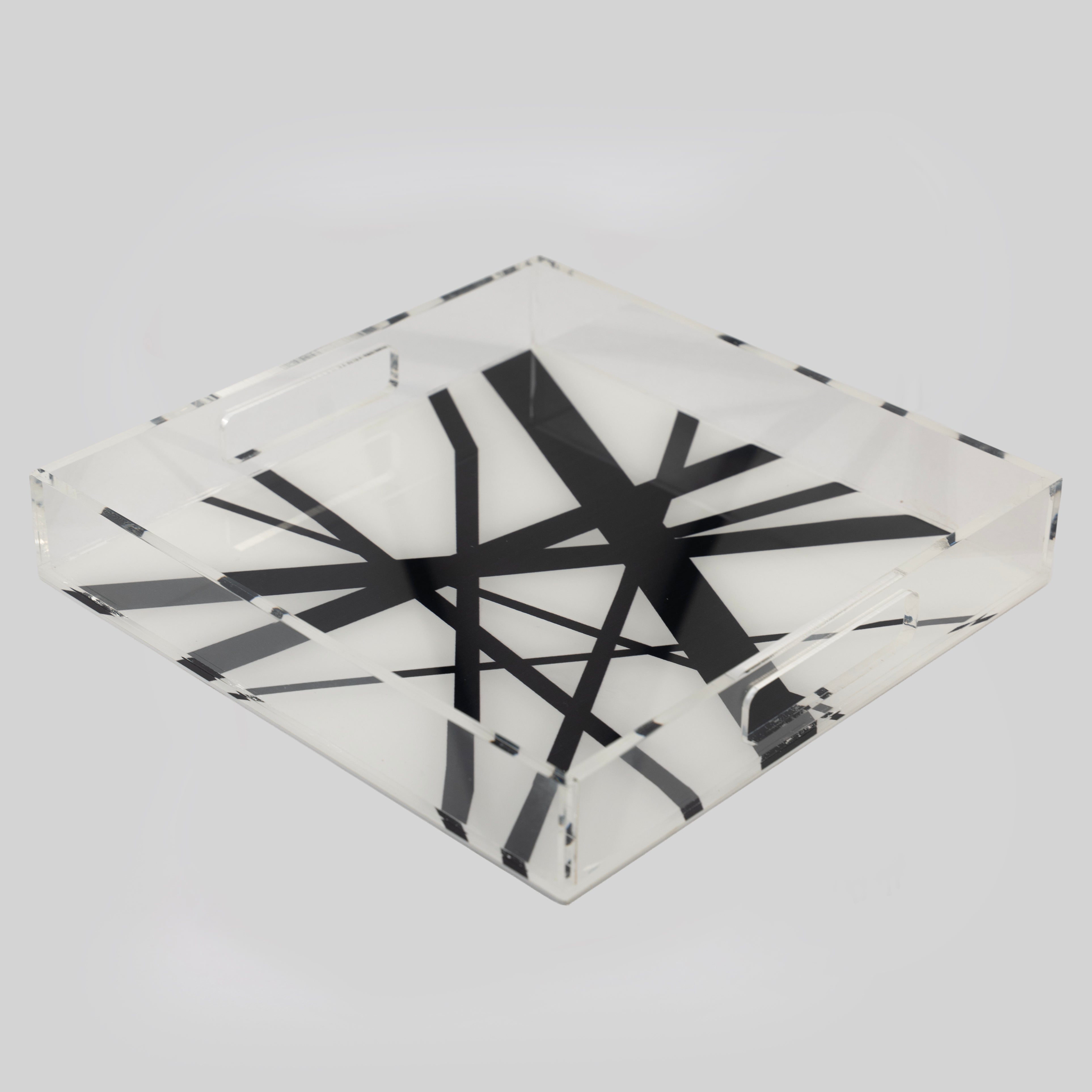 Acrylic Black and White Minimalistic Tray